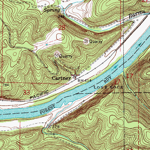 Topographic Map of Cartney, AR