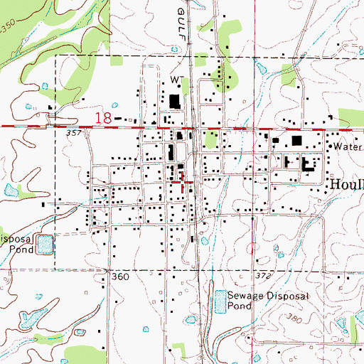 Topographic Map of Houlka Church of the Nazarene, MS