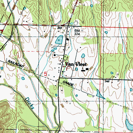 Topographic Map of Thorton Hill School (historical), MS
