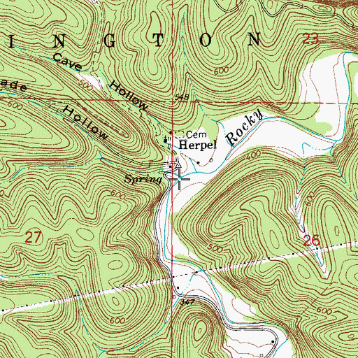 Topographic Map of Cave Hollow, AR