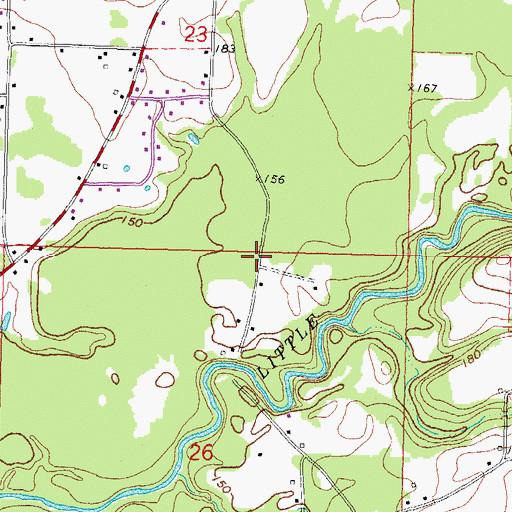 Topographic Map of Keno (historical), MS