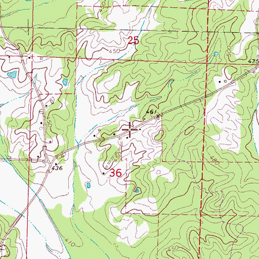 Topographic Map of East Union School (historical), MS