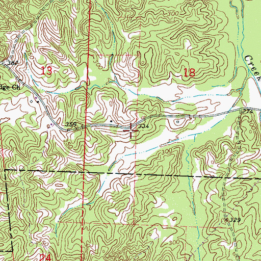 Topographic Map of Midway School (historical), MS