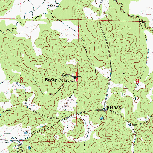 Topographic Map of Rocky Point School (historical), MS