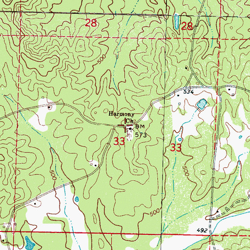 Topographic Map of Thompson School (historical), MS