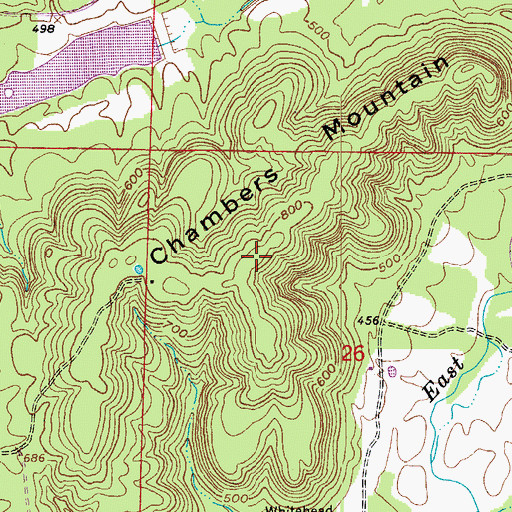 Topographic Map of Chambers Mountain, AR