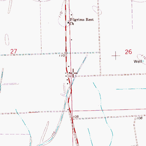Topographic Map of McGrath, MS