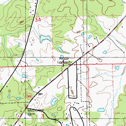 Topographic Map of Amite Lookout Tower, MS