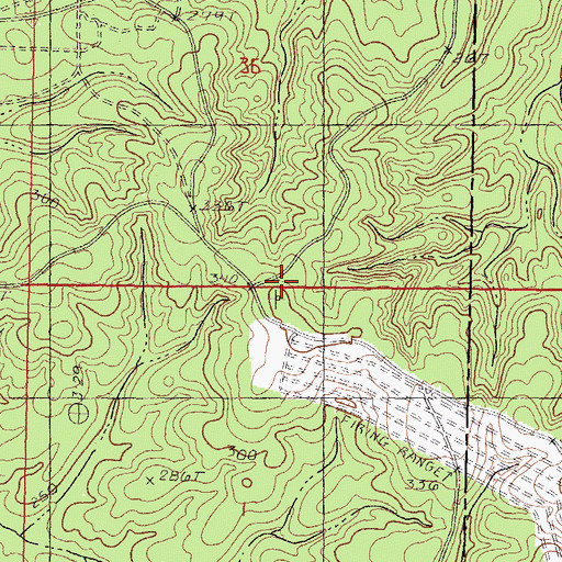 Topographic Map of Lone Pine Fire Tower, MS