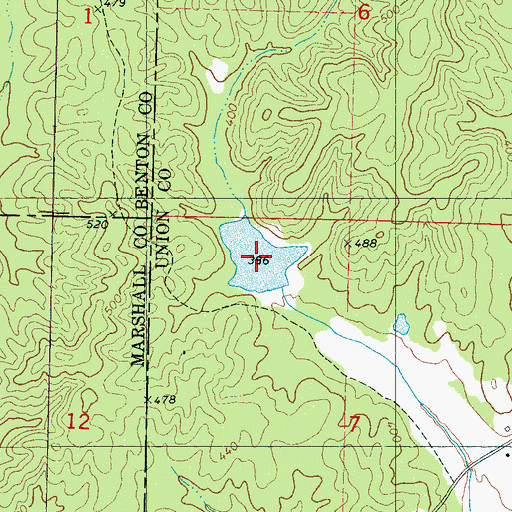 Topographic Map of Mill Lake, MS