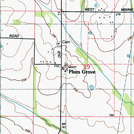 Topographic Map of Plum Grove Elementary School, MS
