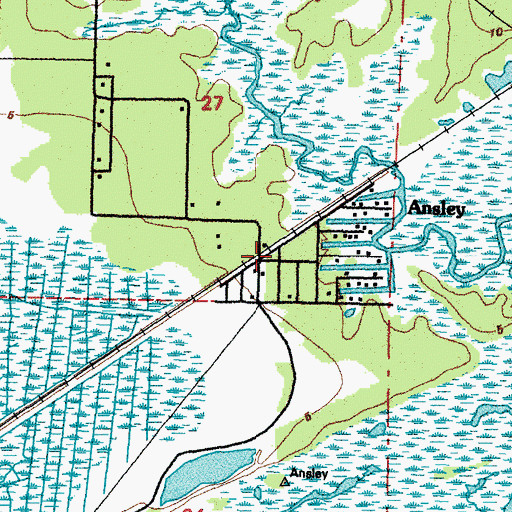 Topographic Map of Ansley, MS