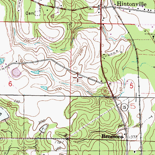 Topographic Map of Supervisor District 4, MS