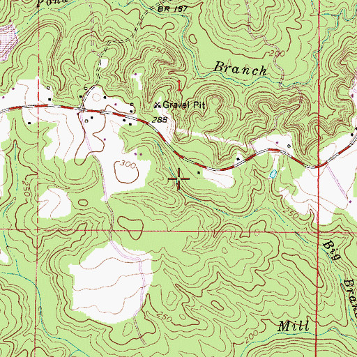 Topographic Map of Supervisor District 2, MS