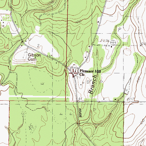 Topographic Map of Basin Post Office (historical), MS