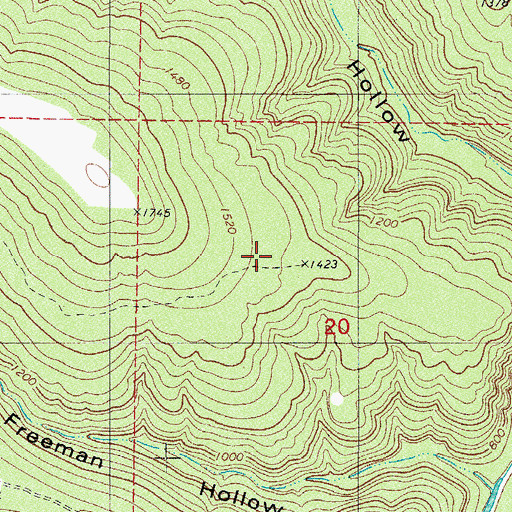 Topographic Map of Cowan Hollow Trail, AR