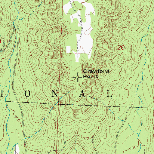 Topographic Map of Crawford Point, AR