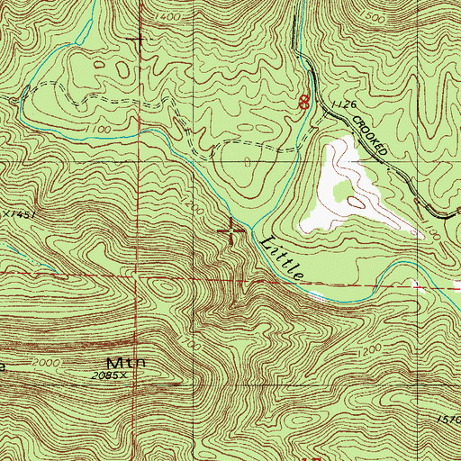 Topographic Map of Crooked Creek, AR
