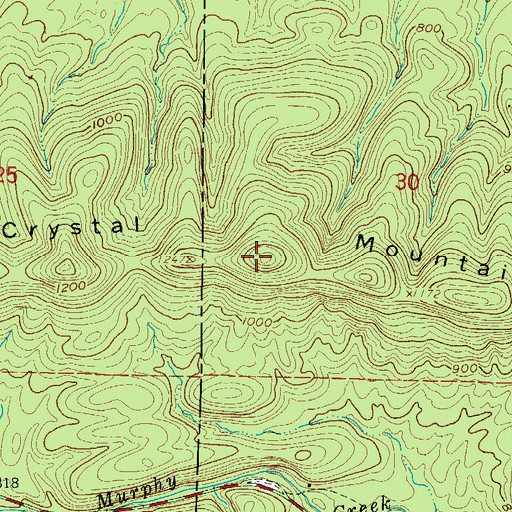 Topographic Map of Crystal Mountain, AR