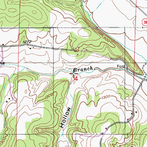 Topographic Map of Alsop Hollow, MO