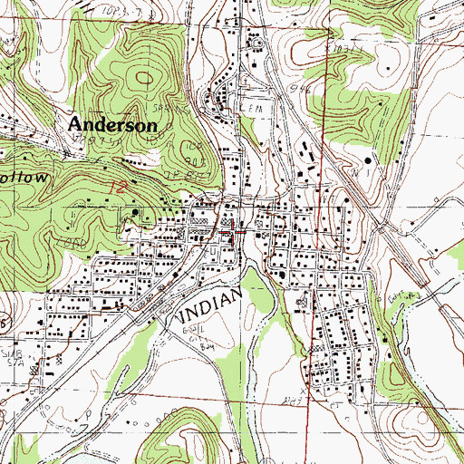 Topographic Map of Anderson, MO