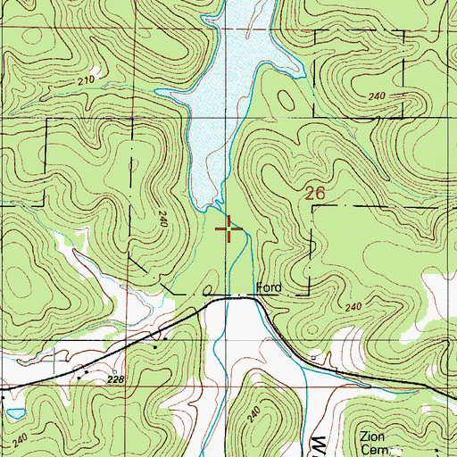 Topographic Map of Anderson Hollow, MO