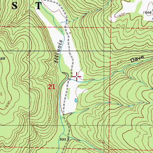 Topographic Map of Dave Millsaps Hollow, AR