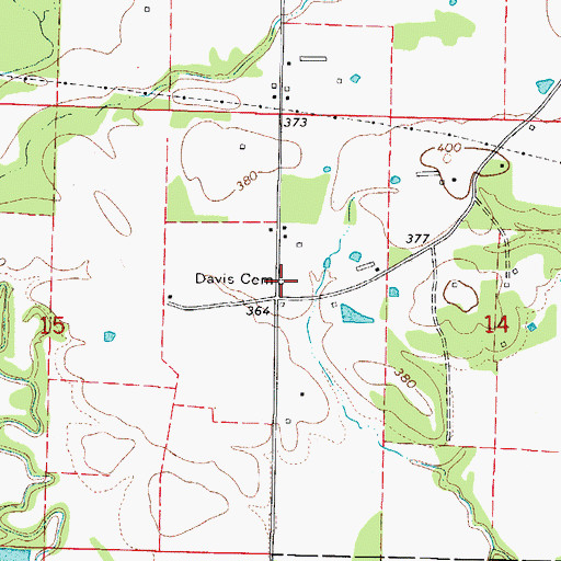 Topographic Map of Davis Family Cemetery, AR