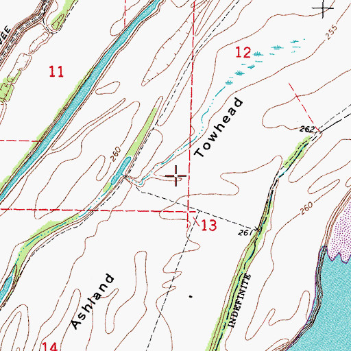 Topographic Map of Ashland Towhead, MO