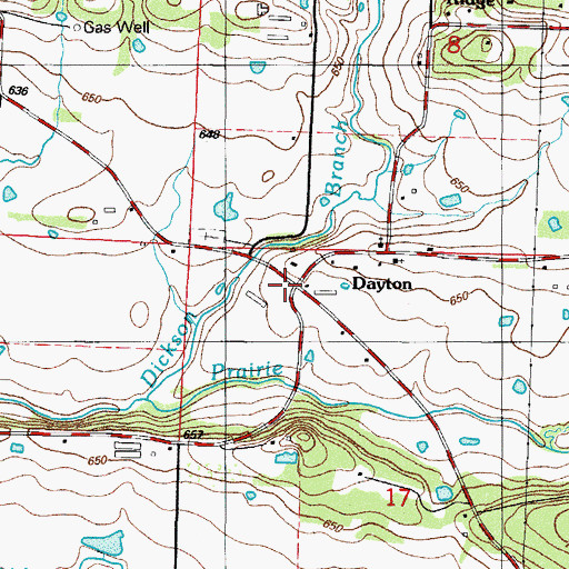 Topographic Map of Dayton, AR