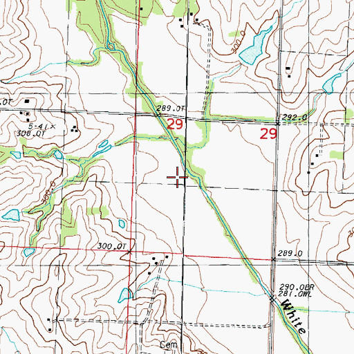 Topographic Map of Baker School (historical), MO