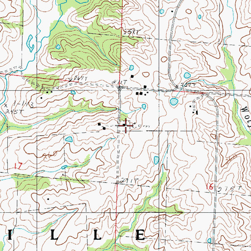 Topographic Map of Bear Branch Church, MO