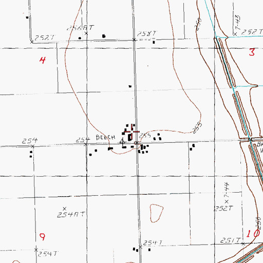 Topographic Map of Beech Corner School (historical), MO