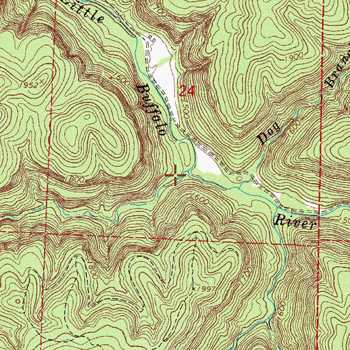 Topographic Map of Dismal Hollow, AR
