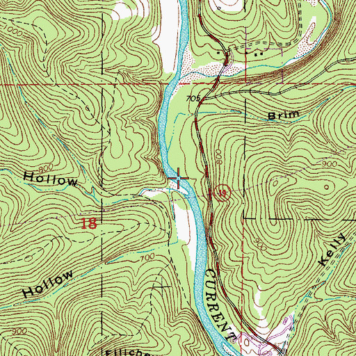 Topographic Map of Benton Hollow, MO