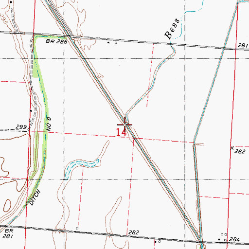 Topographic Map of Bess Slough, MO