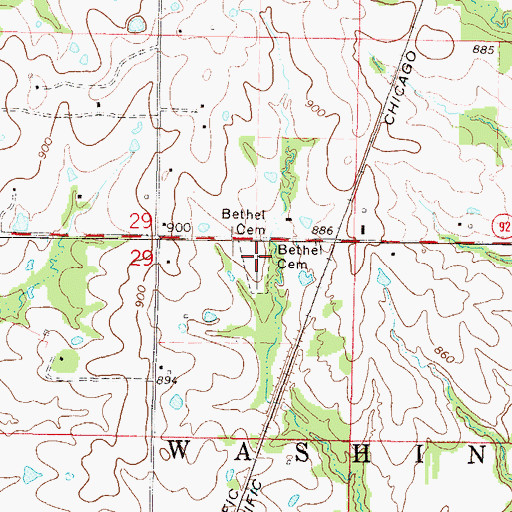 Topographic Map of Bethel Presbyterian Cemetery, MO