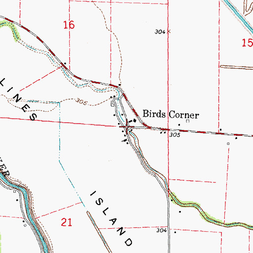 Topographic Map of Birds Corner, MO