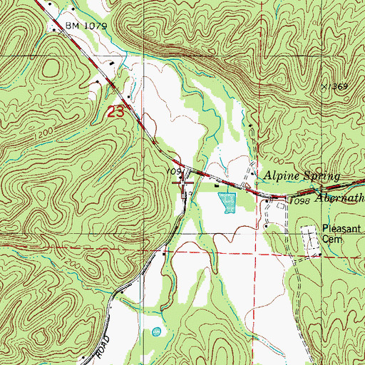 Topographic Map of Dry Creek, AR