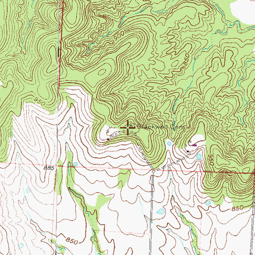 Topographic Map of Blackwell Cemetery, MO