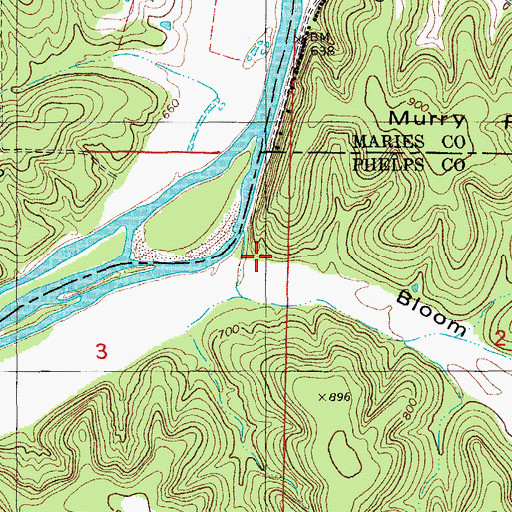 Topographic Map of Bloom Hollow, MO