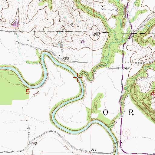 Topographic Map of Bogart Creek, MO