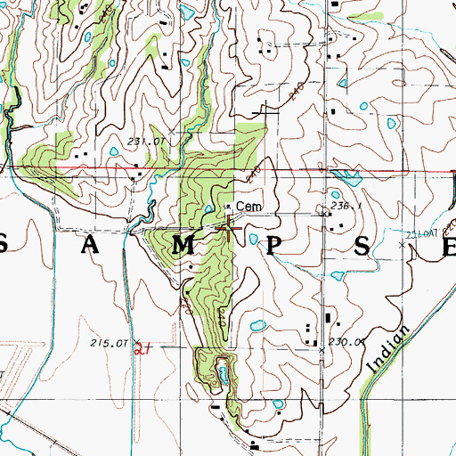 Topographic Map of Boucher School (historical), MO