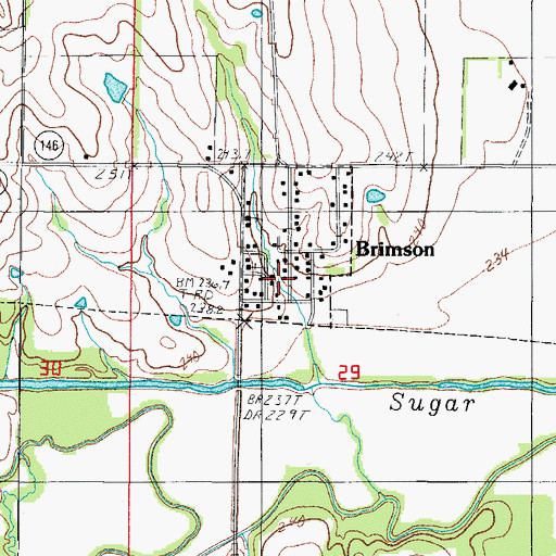 Topographic Map of Brimson, MO
