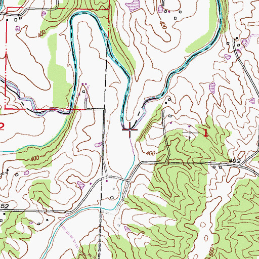 Topographic Map of Buckeye Creek, MO