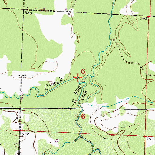 Topographic Map of East Flat Creek, AR