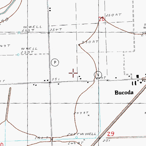 Topographic Map of Bucoda School, MO