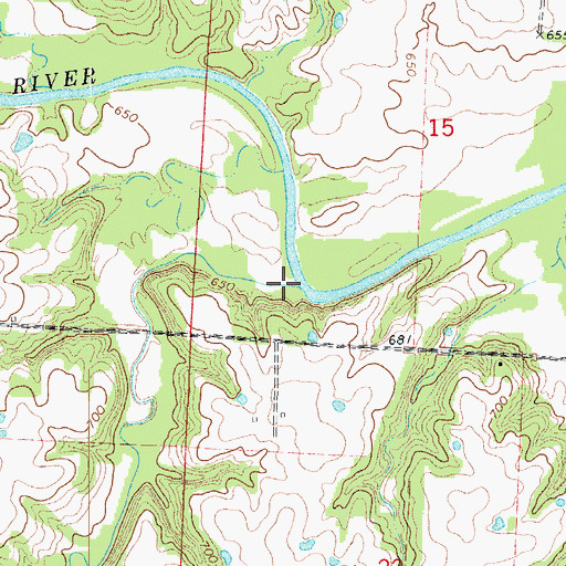 Topographic Map of Buffalo Creek, MO