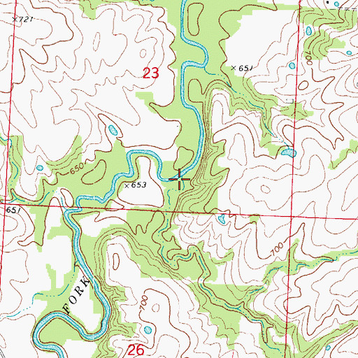Topographic Map of Buncomb Branch, MO