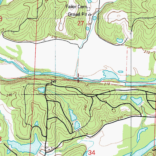 Topographic Map of Byler Branch, MO